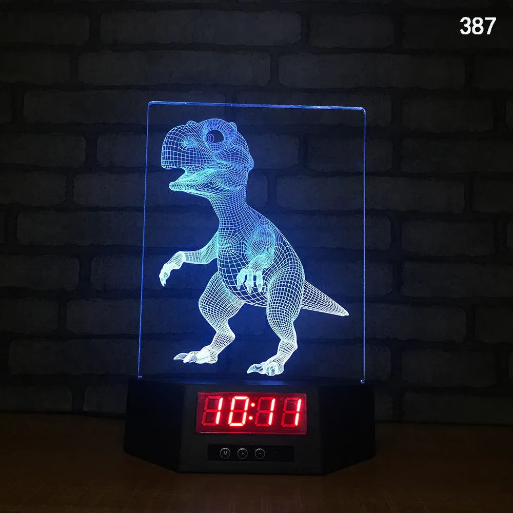 Blue dolphin 3D LED night light on a table with remote control
