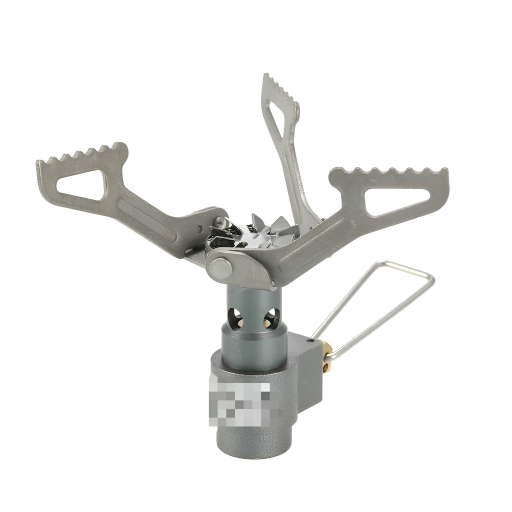 Portable propane gas camping stove with one-piece furnace construction for outdoor use