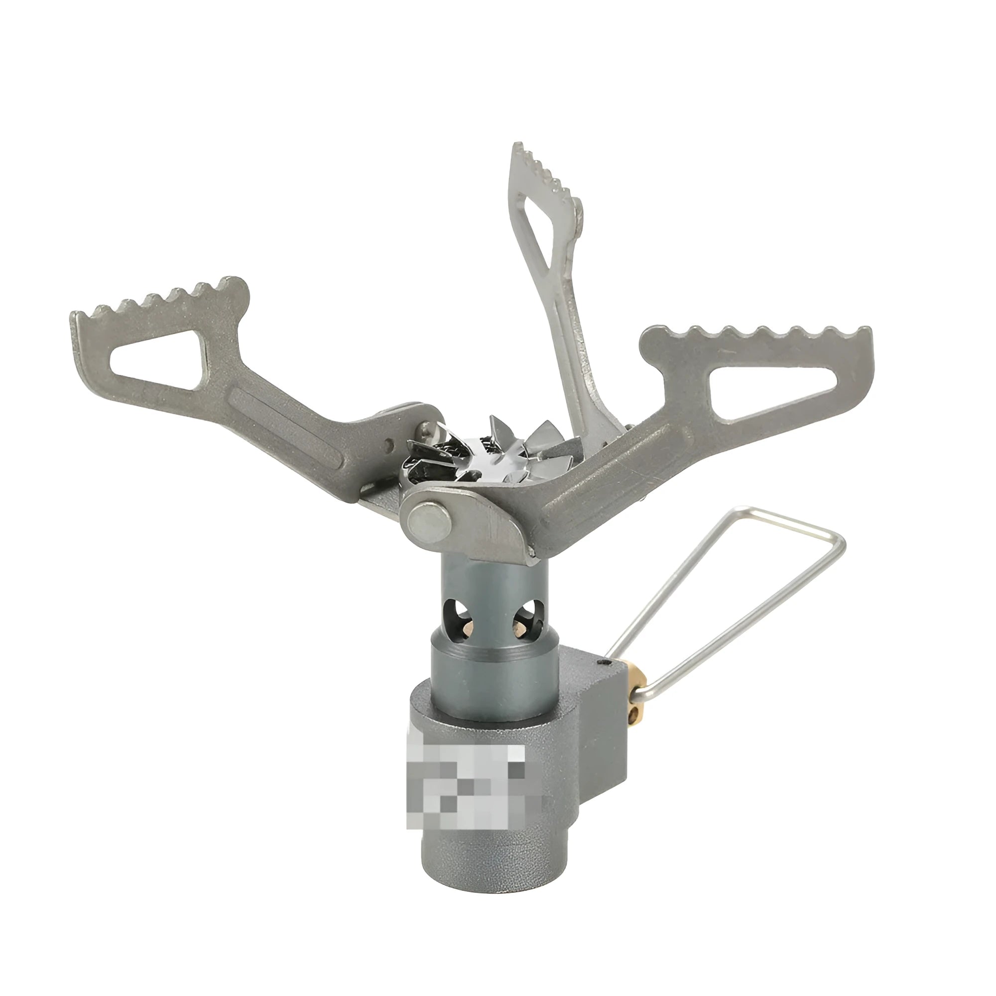 Portable propane gas camping stove with one-piece furnace construction for outdoor use