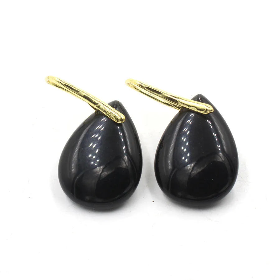 Crystal geometric water drop earrings in multiple colour options with electroplated finish