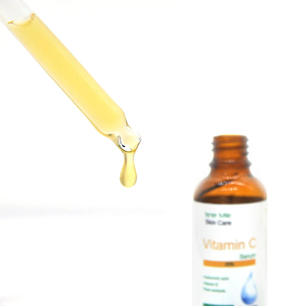 30ml bottle of Vitamin C essence serum for brightening uneven and dull skin