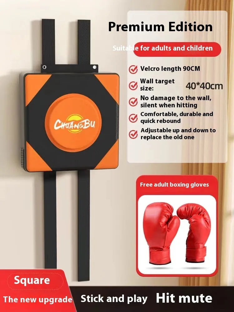Hanging boxing wall target with PU leather surface mounted on bracket