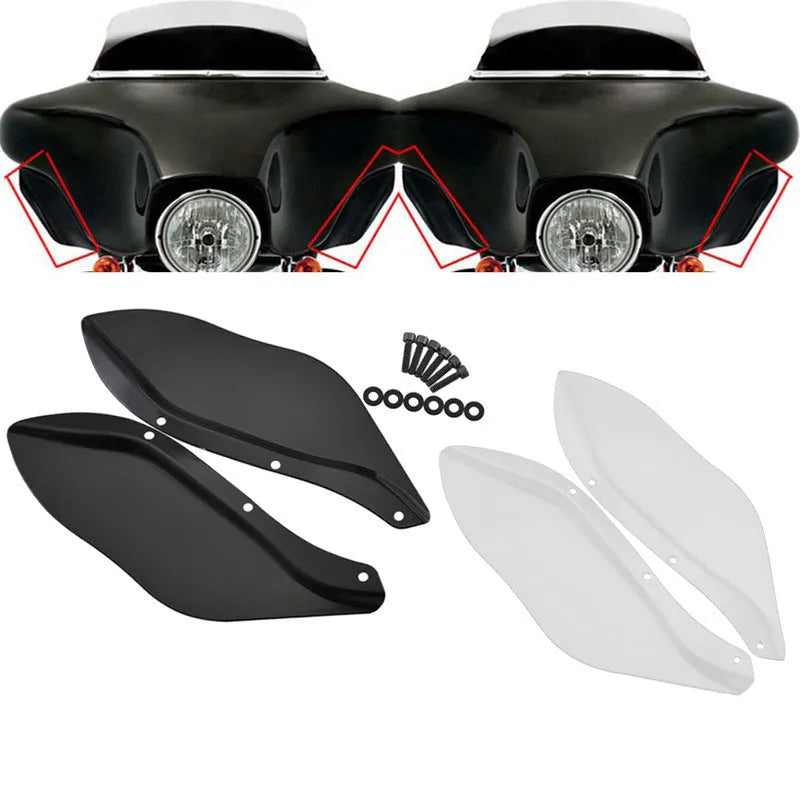 Black transparent ABS plastic side wing head covers for Harley Davidson Touring motorcycle windshield