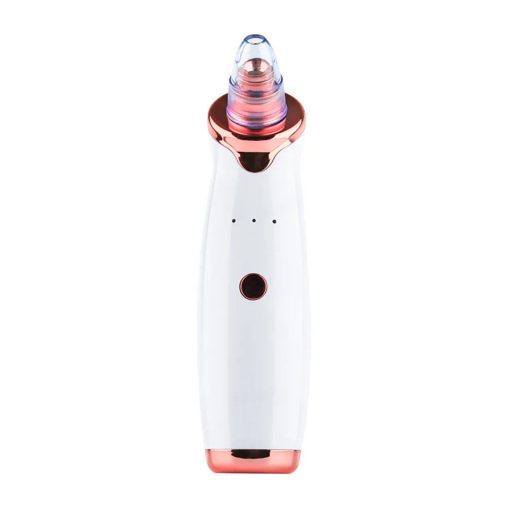 Electric blackhead remover device with four nozzle attachments in different colours