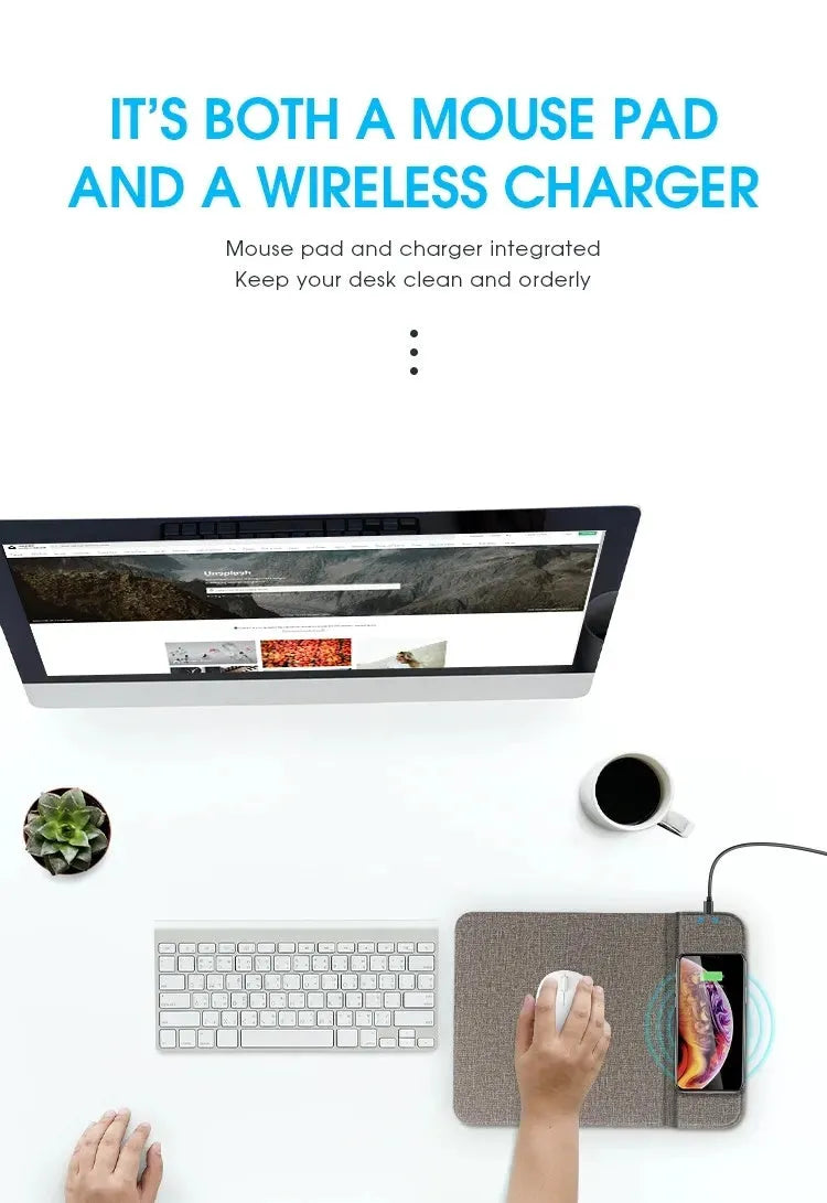 Foldable cloth phone holder with wireless charging pad showing fabric surface and compact folded design