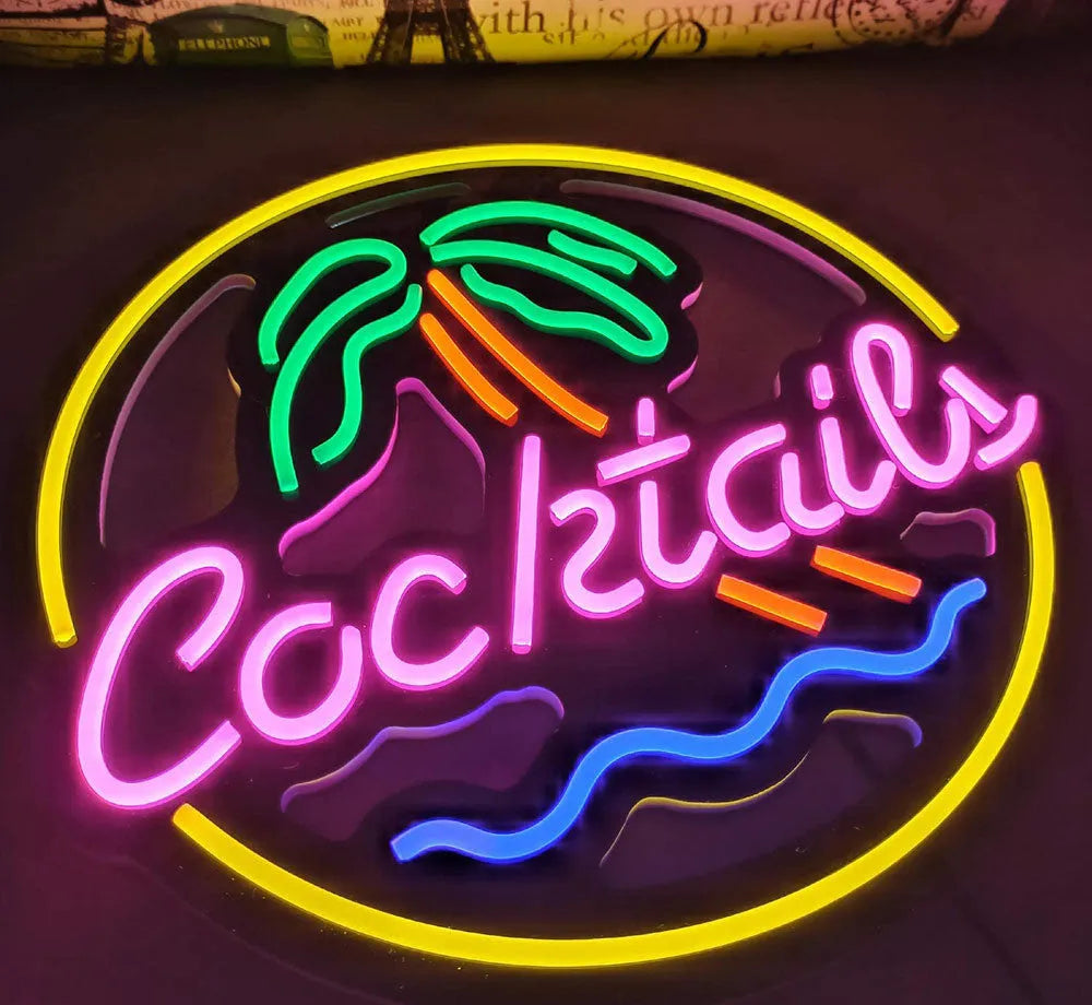LED Coffee Neon Billboard advertising sign with bright mixed-colour illumination