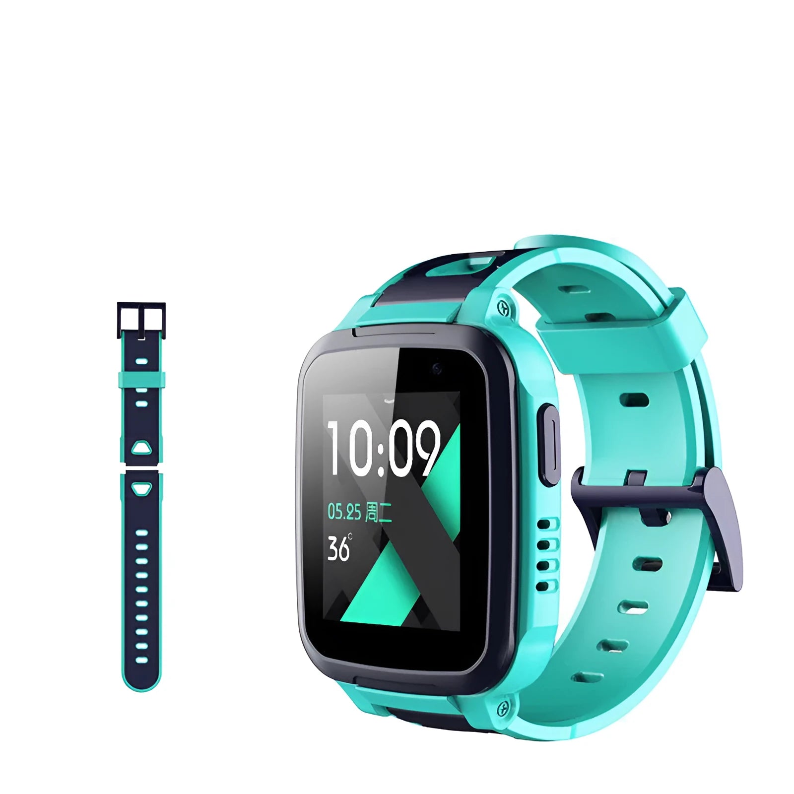 SE5 children's smartwatch phone with rotating stainless steel strap on child's wrist showing touchscreen display