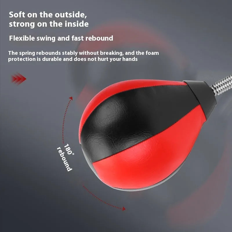 Pear-shaped boxing speed ball with double suction cups and PU construction for home training