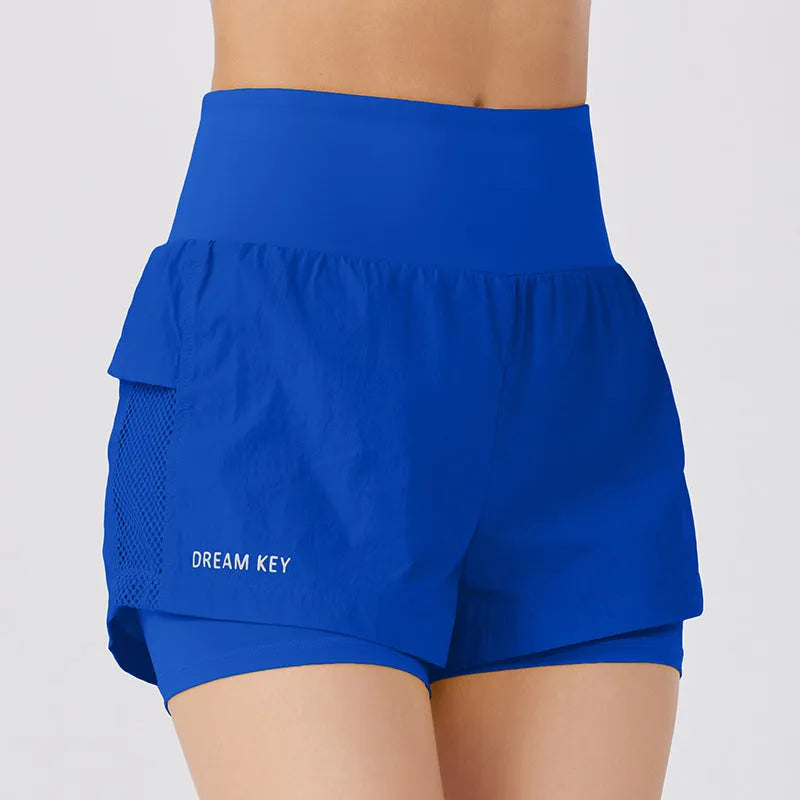 Women's cotton blend quick-drying sports shorts in loose casual fit showing colour options