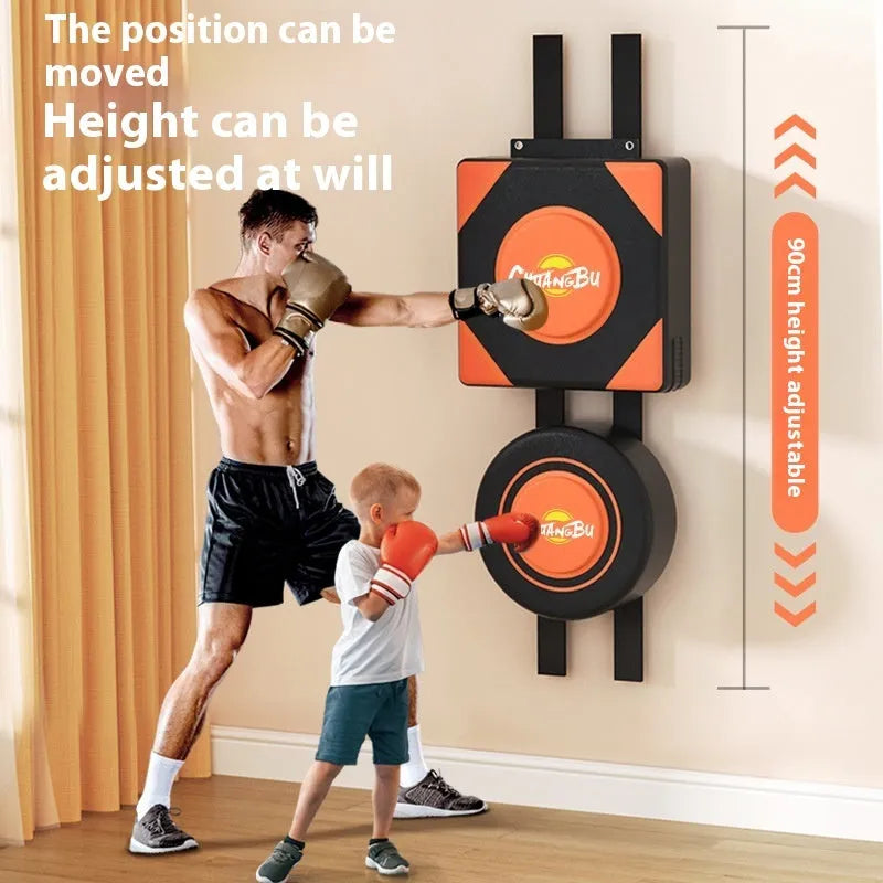 Hanging boxing wall target with PU leather surface mounted on bracket