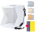 40cm folding studio soft light box with adjustable LED ring light and multi-colour backdrop cloths