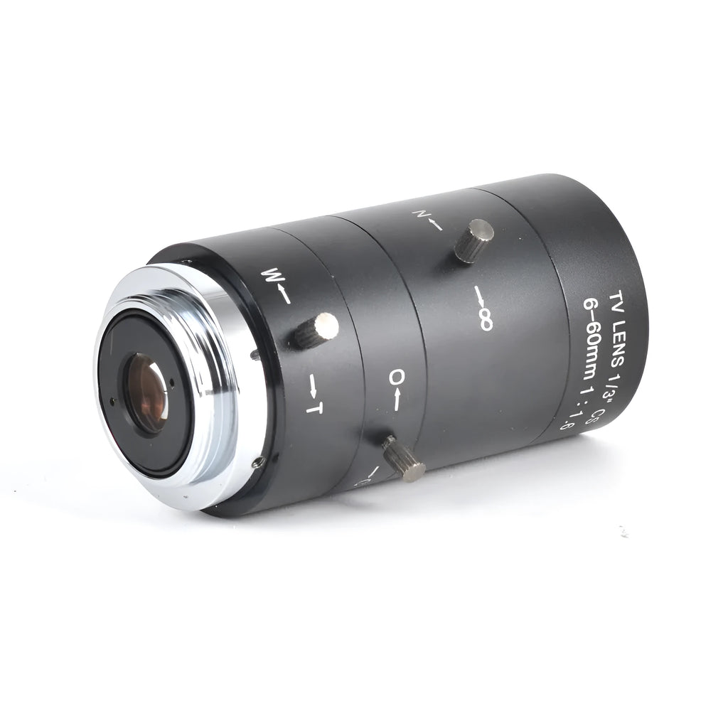 Black 6-60mm manual aperture CS mount CCTV lens for 1/3" sensor security cameras