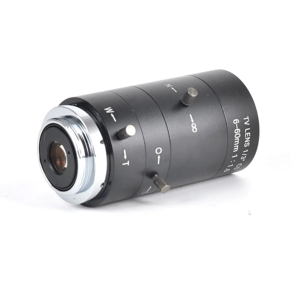 Black 6-60mm manual aperture CS mount CCTV lens for 1/3" sensor security cameras