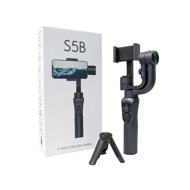 Mobile phone three-axis stabilizer with extension rod and tripod accessories for anti-shake photography