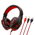 Wired gaming headset with light-up ear cups in multiple colour combinations for PS4 and PC computers