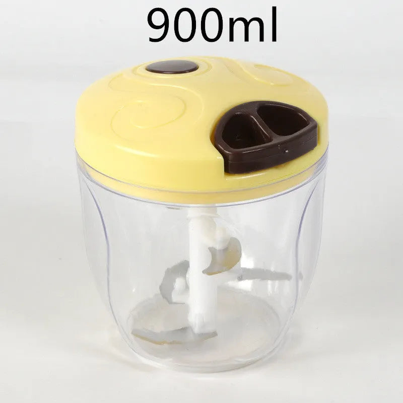 Green manual kitchen chopper with three stainless steel blades and 500ml capacity