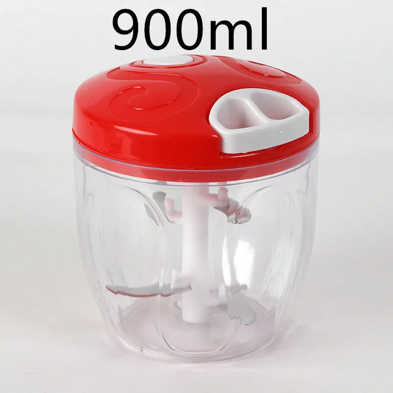 Green manual kitchen chopper with three stainless steel blades and 500ml capacity
