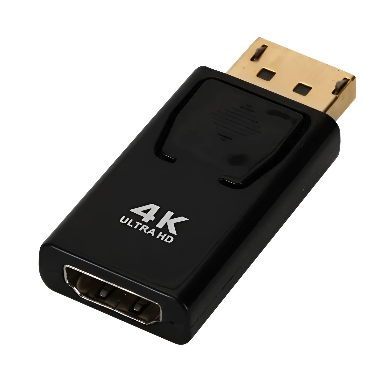 Black DisplayPort to HDMI adapter cable for 4K video connection