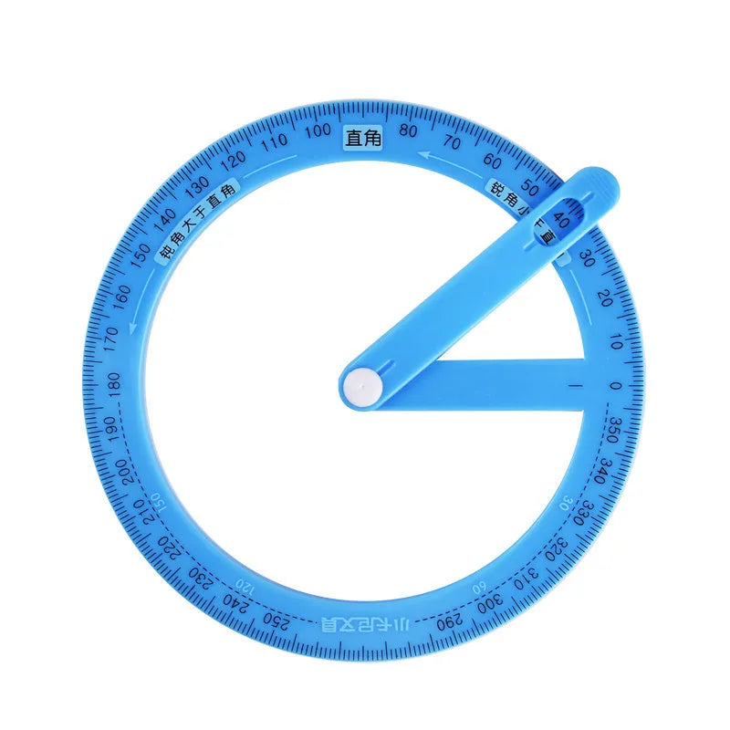 Fraction plate and circle teaching aids kit with magnetic blocks, transparent rulers, and activity corners on a table.