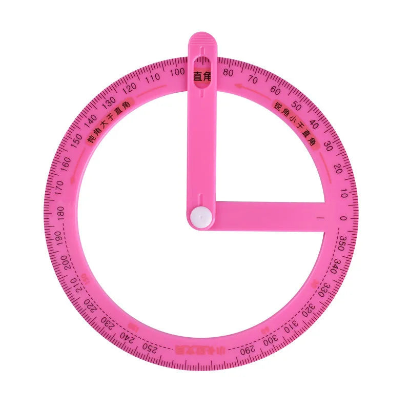 Fraction plate and circle teaching aids kit with magnetic blocks, transparent rulers, and activity corners on a table.