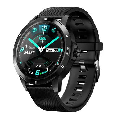 Sports waterproof bracelet with circular IPS screen on silicone wristband
