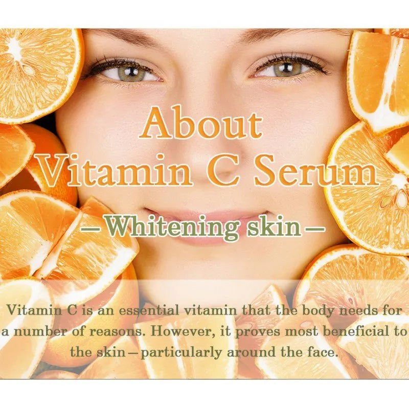 Bottle of vitamin C and hyaluronic acid facial serum, 10 ml net content.