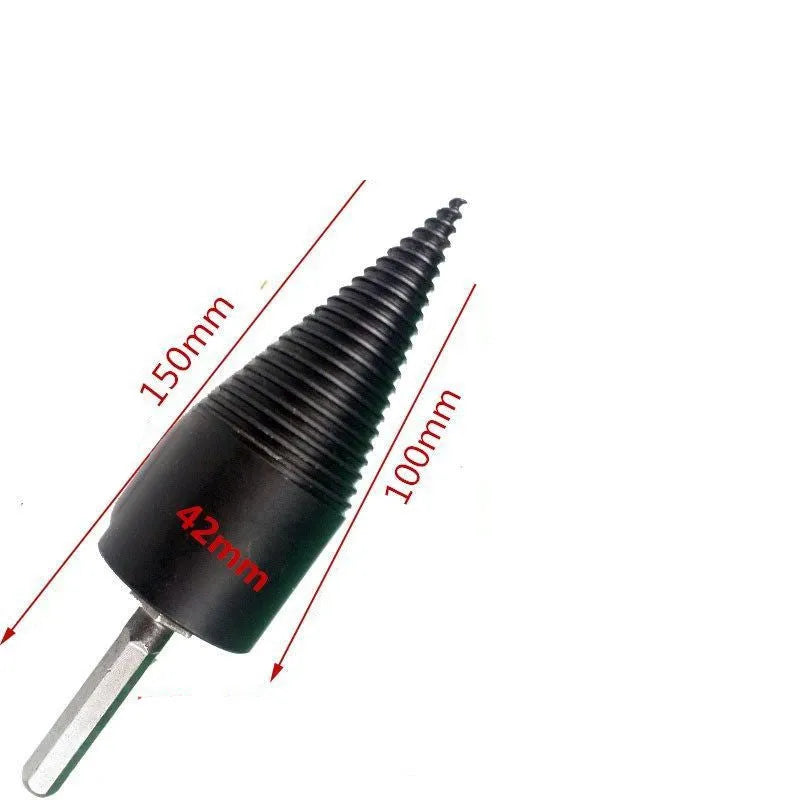 Hexagonal firewood splitting drill bit for electric hand drills in 32mm and 42mm sizes