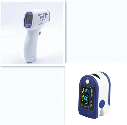 White digital thermometer with non-contact infrared temperature measurement for household use