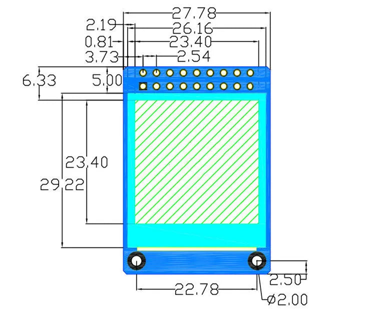 1.3 inch 240x240 IPS colour LCD display module with ST7789 driver chip for electronics projects