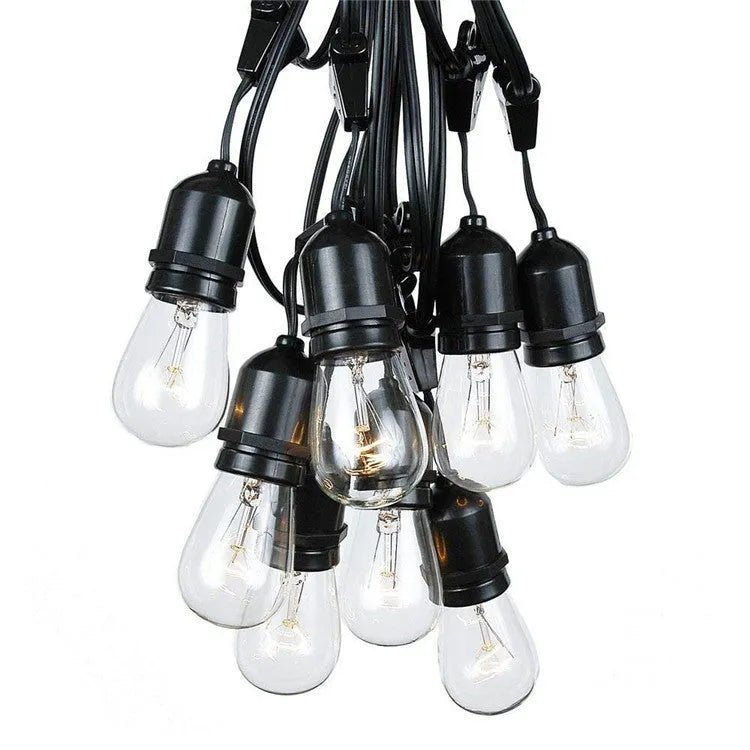 15-metre black LED light string with 15 bulbs for indoor and outdoor decorative lighting