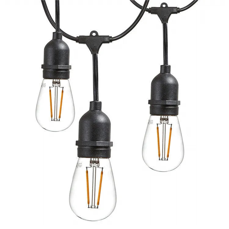15-metre black LED light string with 15 bulbs for indoor and outdoor decorative lighting