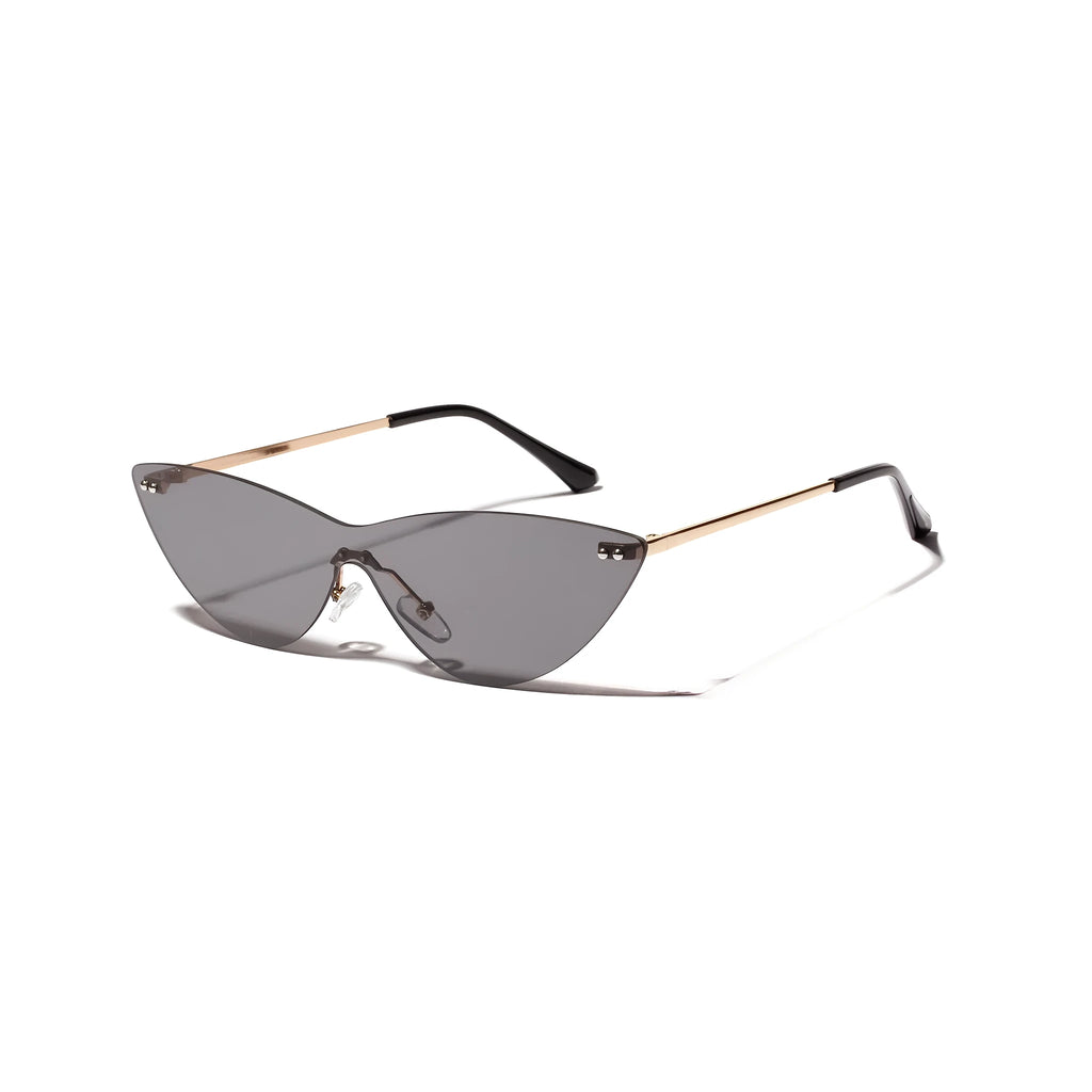 Brown vintage-style sunglasses with a metal frame and polycarbonate lenses.