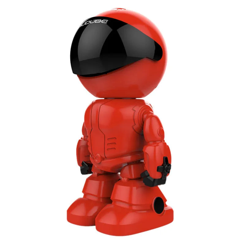 Silver remote-controlled PTZ surveillance camera with wide-angle lens and infrared sensors