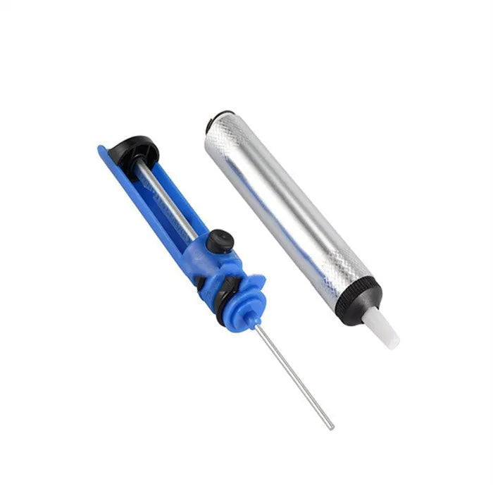 GS-107 manual solder sucker desoldering pump in blue, gold, or silver with 330mm ABS body