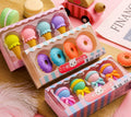 Set of 12 cartoon food-themed erasers for kindergarten children in ice cream, donut, and lollipop designs