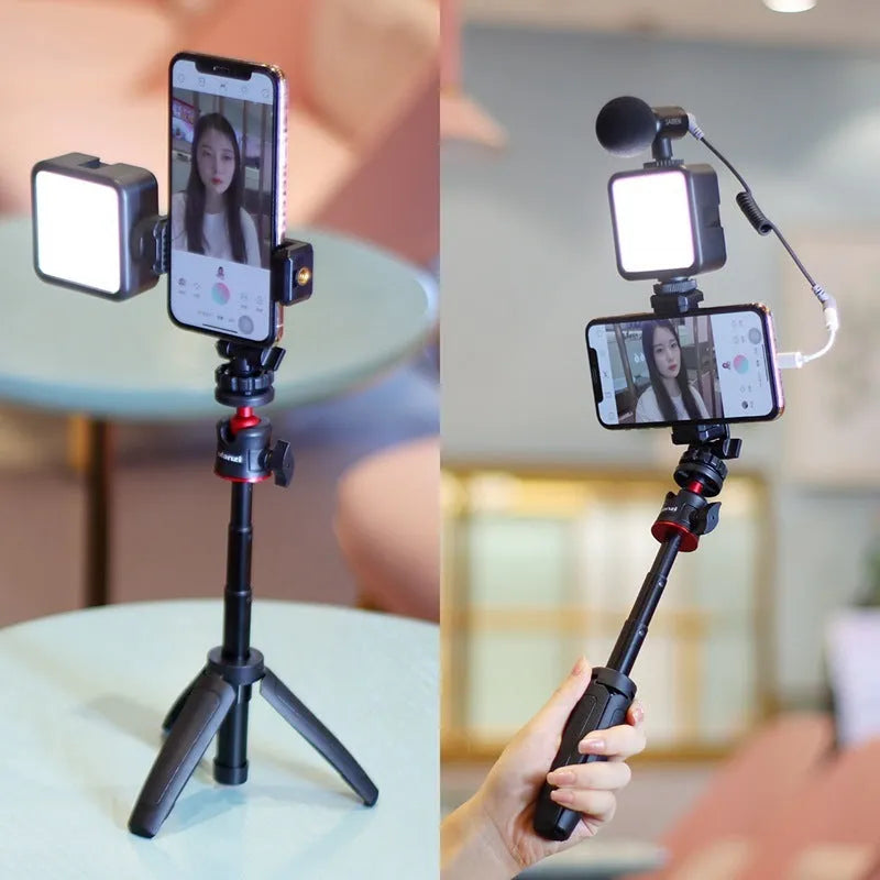 Mobile phone vlog selfie stick with fill light bracket and stand combo kit for video creation