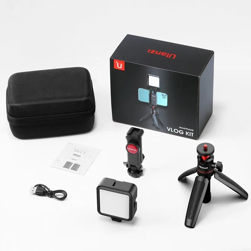 Mobile phone vlog selfie stick with fill light bracket and stand combo kit for video creation