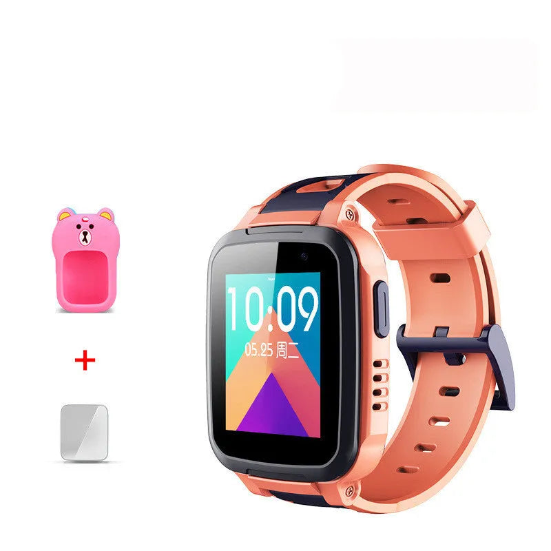 SE5 children's smartwatch phone with rotating stainless steel strap on child's wrist showing touchscreen display