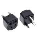 Square UK to European continental plug adapter with five output ports in black colour