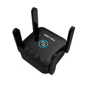 Pixlink AC24 white and black dual-band wireless router with international power plug variants