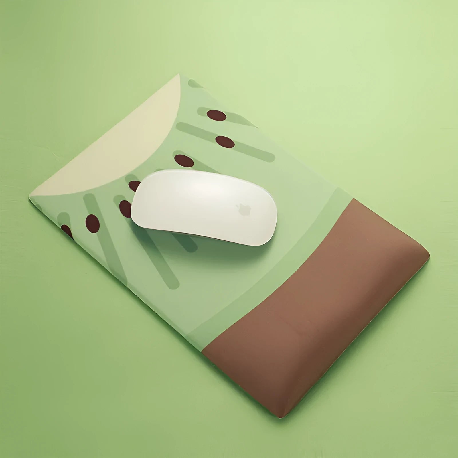 Soft wrist support mouse pad with cloth surface and silicone base, 27cm by 18cm by 2cm dimensions