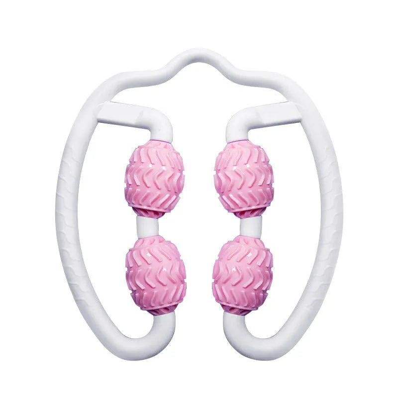 Purple and pink silicone annular leg massage roller fitness equipment
