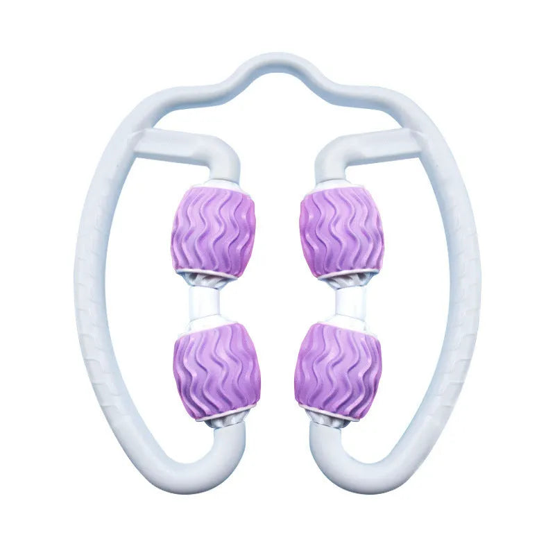 Purple and pink silicone annular leg massage roller fitness equipment