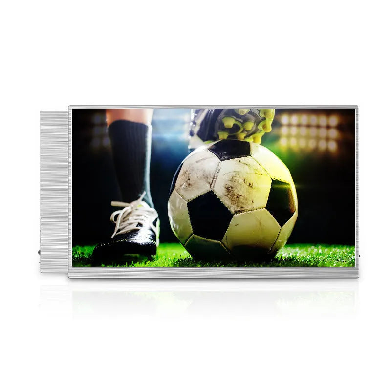 15-inch ultra-thin portable gaming monitor with split screen display showing game footage