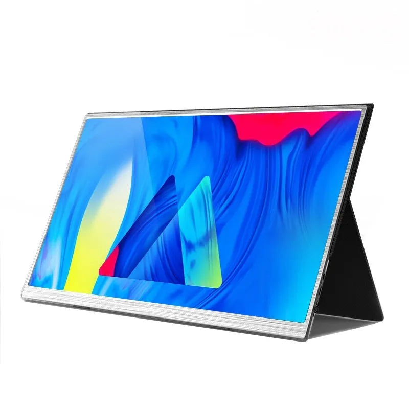 15-inch ultra-thin portable gaming monitor with split screen display showing game footage