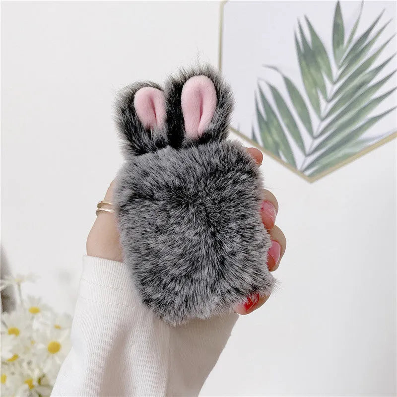 Pink rabbit ear silicone cover for AirPods Pro wireless earbud case