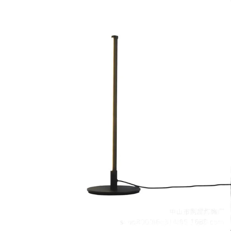 Nordic minimalist black bedside table lamp with LED lighting and touch remote control