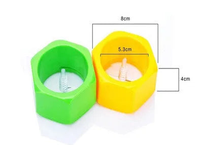Yellow and green food-grade ABS plastic spiral vegetable cutter with 8cm diameter for cucumber slicing