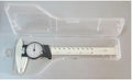 Black or white plastic vernier caliper showing 0-150mm scale and straightedge design.