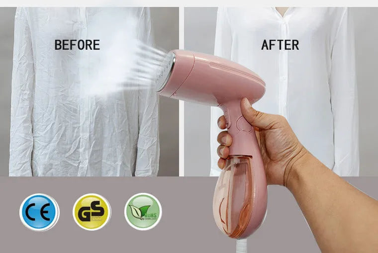 Pink Sokany steam ironing brush for clothes smoothing with EU plug